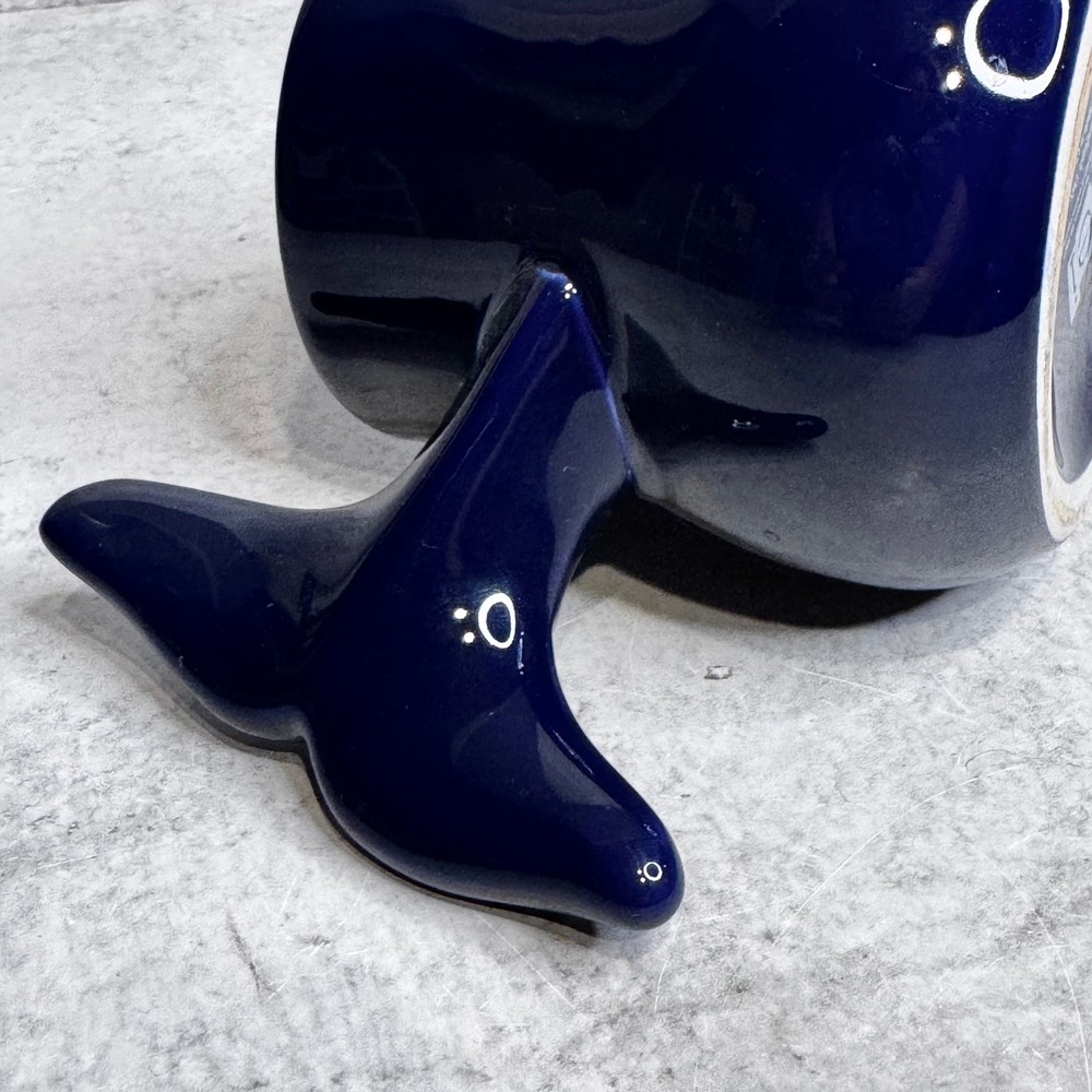 Dennis East International DEI Navy Blue Whale Tail Handle Ceramic Coffee Mug - Picture 6 of 8